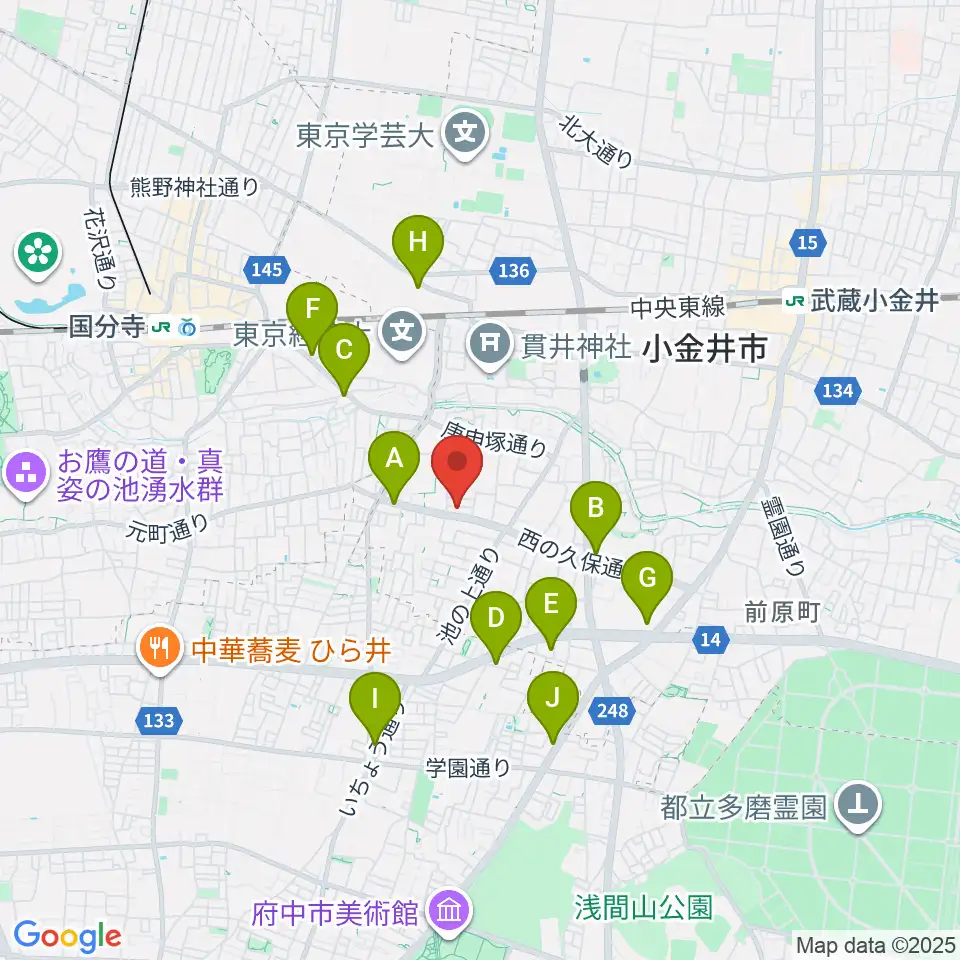 リンデピアノ教室周辺のコンビニエンスストア一覧地図