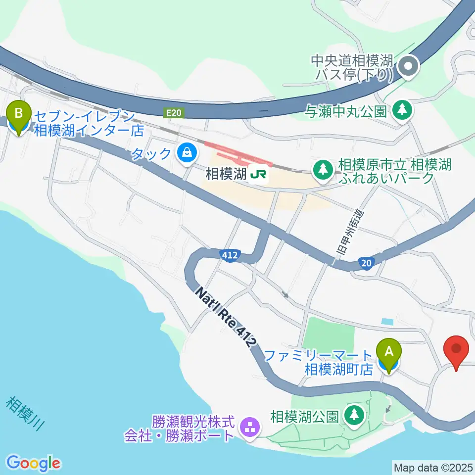 相模湖交流センター周辺のコンビニエンスストア一覧地図