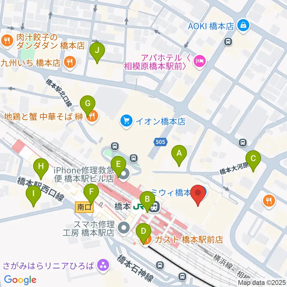 杜のホールはしもと周辺のコンビニエンスストア一覧地図