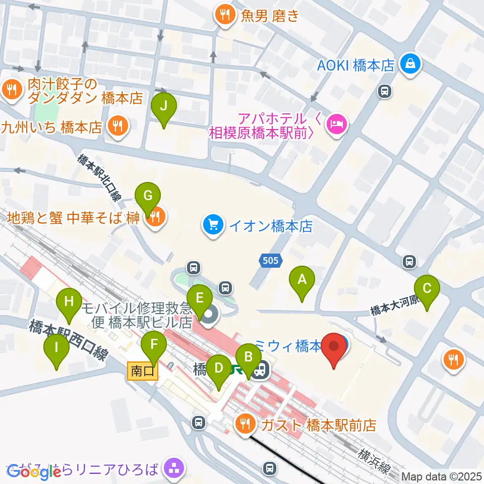 ほねごり杜のホールはしもと周辺のコンビニエンスストア一覧地図