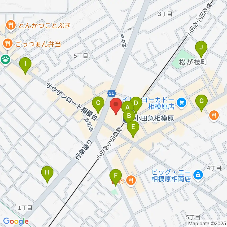 おださがプラザ周辺のコンビニエンスストア一覧地図