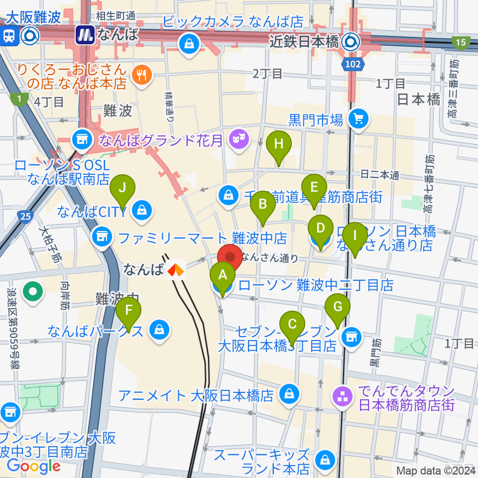 おとぐら ＜音蔵＞周辺のコンビニエンスストア一覧地図