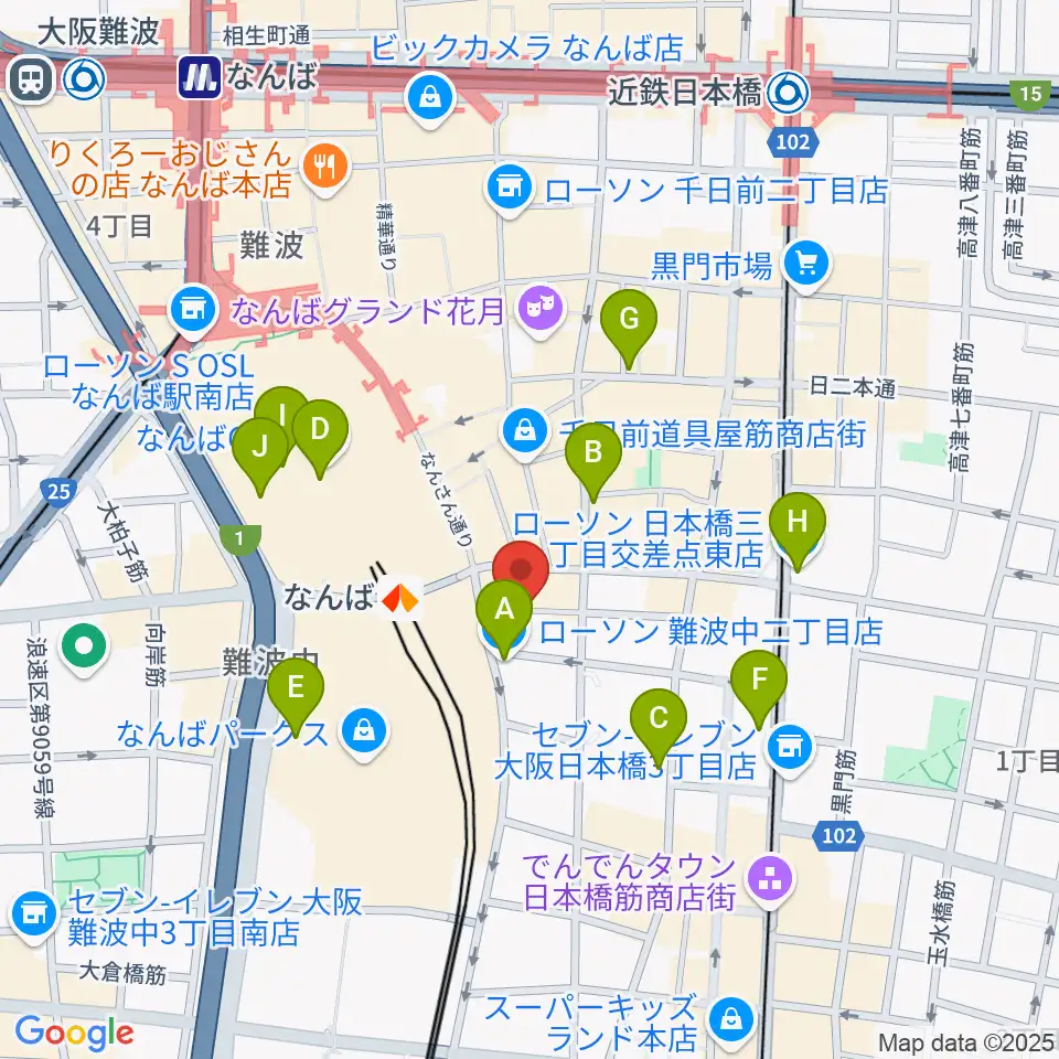 おとぐら <音蔵>周辺のコンビニエンスストア一覧地図