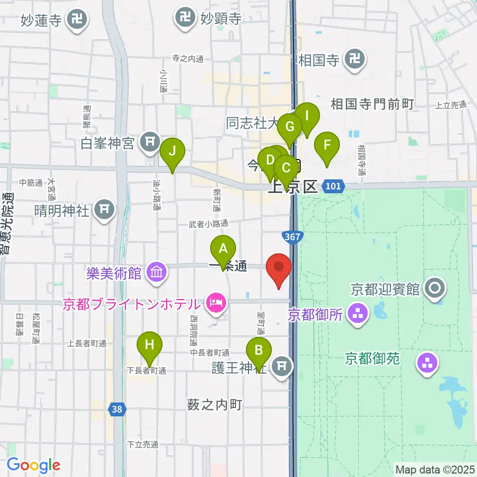 京都府立府民ホールアルティ周辺のコンビニエンスストア一覧地図