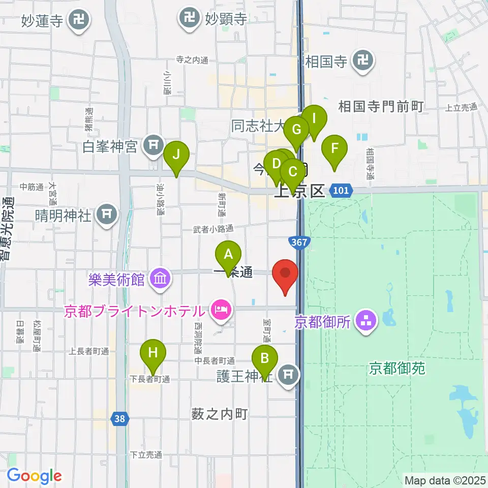 京都府立府民ホールアルティ周辺のコンビニエンスストア一覧地図