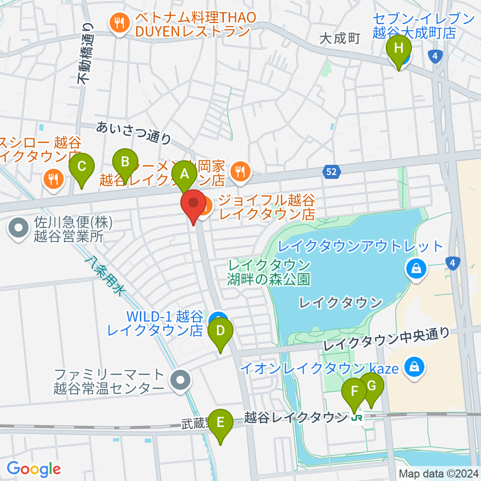 越谷ノイズゲート周辺のコンビニエンスストア一覧地図