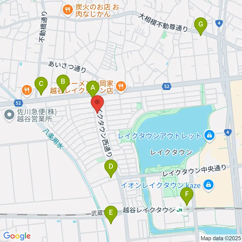 越谷ノイズゲート周辺のコンビニエンスストア一覧地図