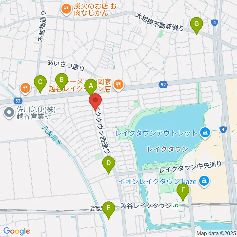 越谷ノイズゲート周辺のコンビニエンスストア一覧地図