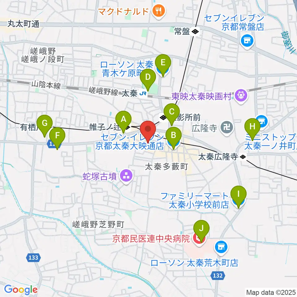 ひまわり音楽教室周辺のコンビニエンスストア一覧地図