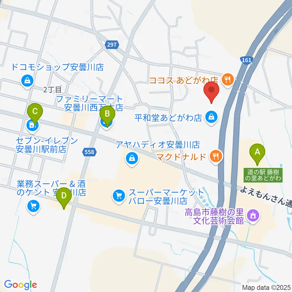 サウンドステーションあどがわ周辺のコンビニエンスストア一覧地図