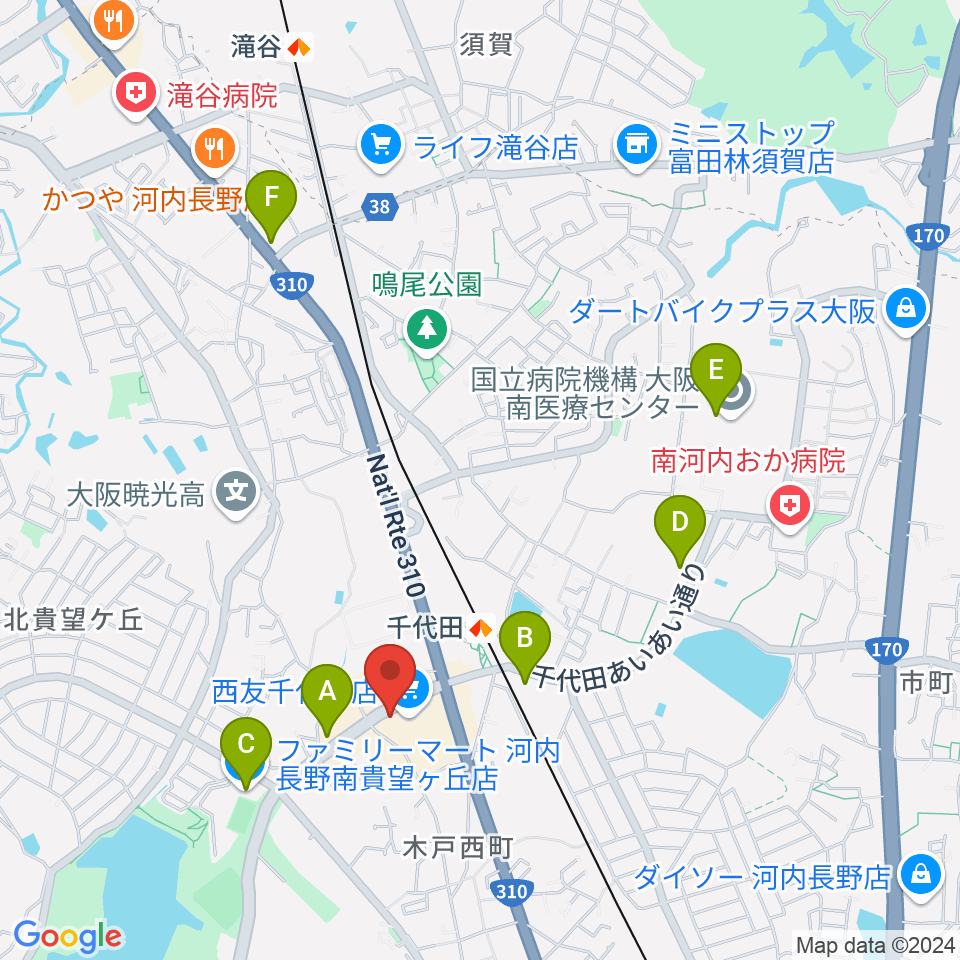 音楽広場ミニヨン周辺のコンビニエンスストア一覧地図