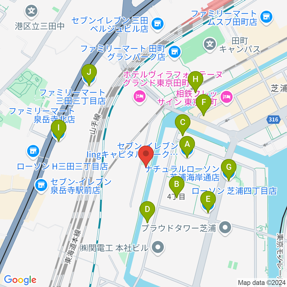 広野音楽教室周辺のコンビニエンスストア一覧地図