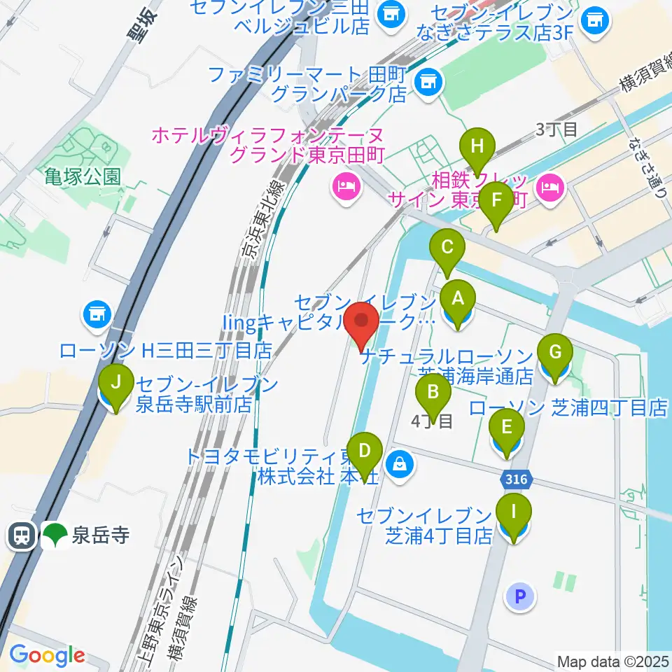 広野音楽教室周辺のコンビニエンスストア一覧地図