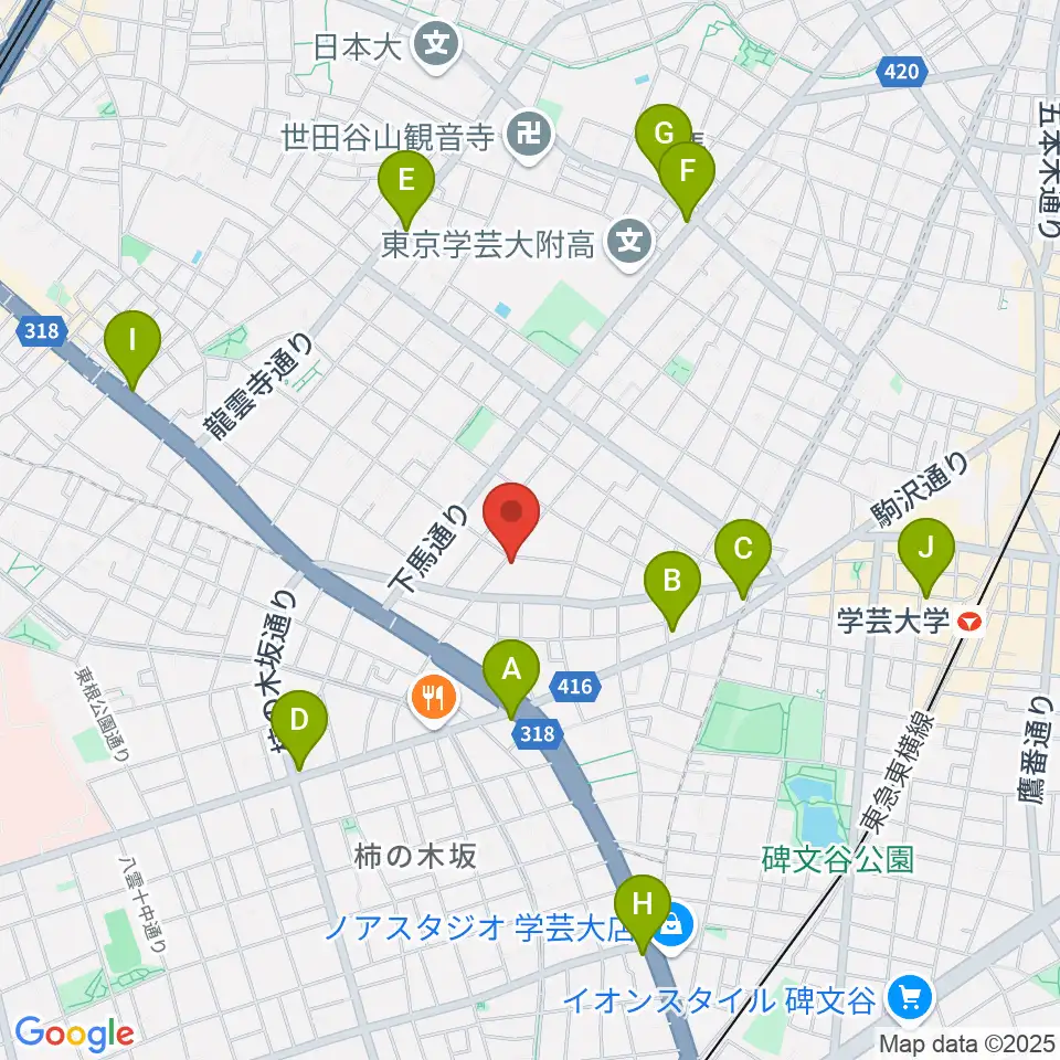 アウラ音楽院 学芸大学教室周辺のコンビニエンスストア一覧地図