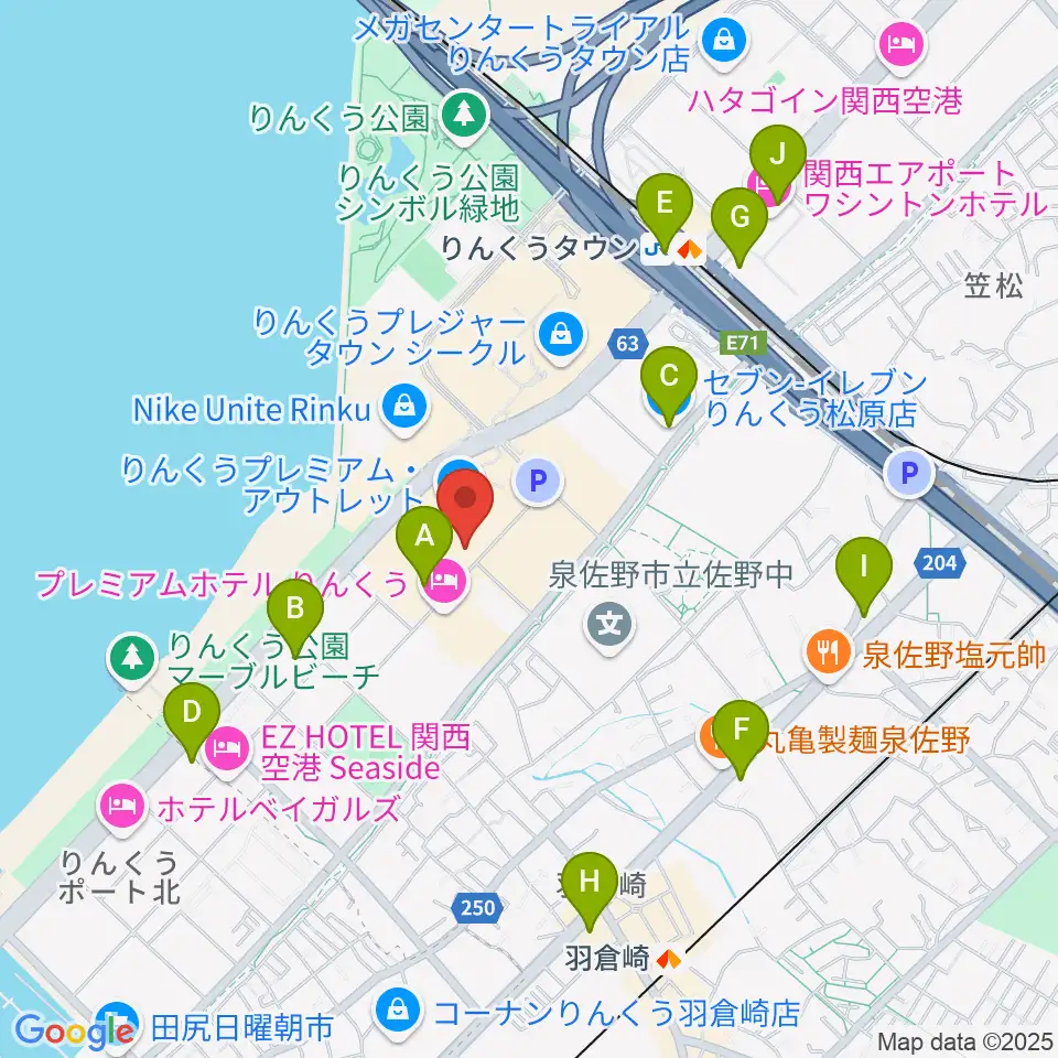 島村楽器 りんくうプレミアム・アウトレット店周辺のコンビニエンスストア一覧地図