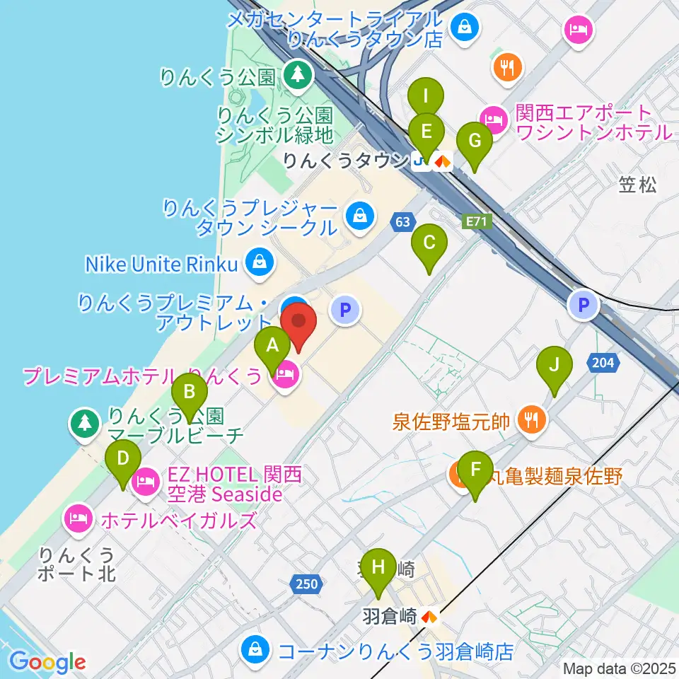 島村楽器 りんくうプレミアム・アウトレット店周辺のコンビニエンスストア一覧地図