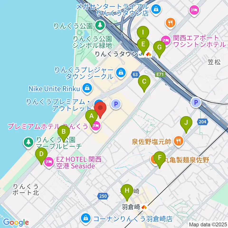 島村楽器 りんくうプレミアム・アウトレット店周辺のコンビニエンスストア一覧地図