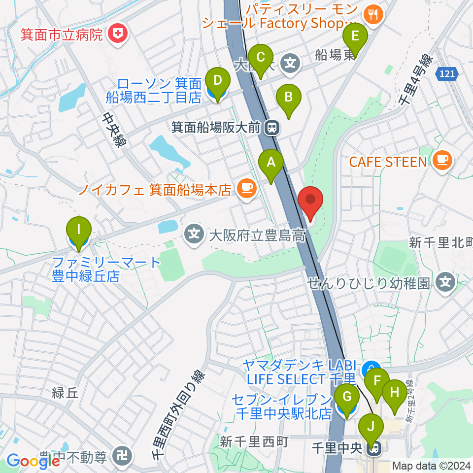 マークスミュージック周辺のコンビニエンスストア一覧地図