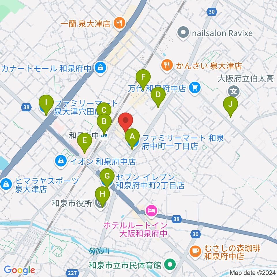 新日本ミュージック株式会社 音楽教室周辺のコンビニエンスストア一覧地図