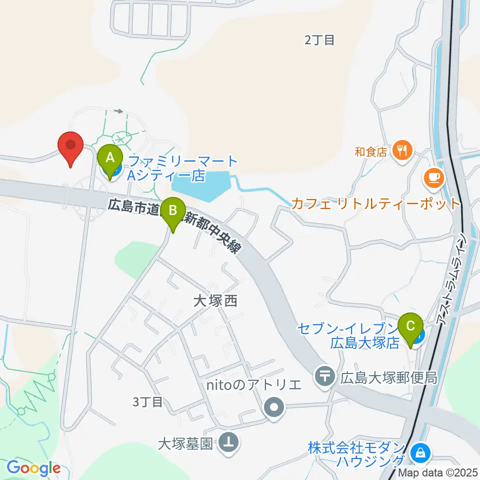 A.Cityセンター ヤマハミュージック周辺のコンビニエンスストア一覧地図