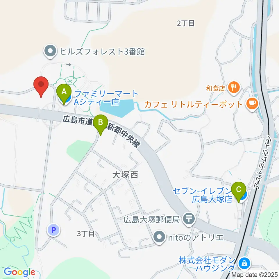 A.Cityセンター ヤマハミュージック周辺のコンビニエンスストア一覧地図