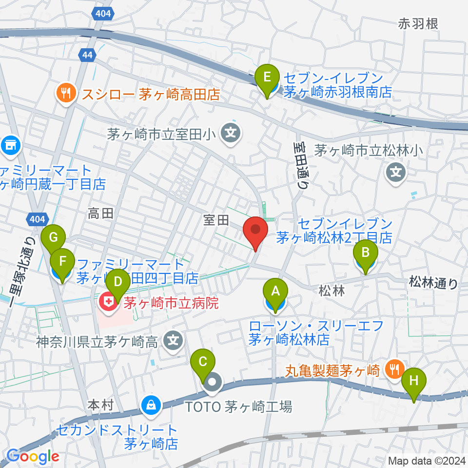 パプリカミュージック周辺のコンビニエンスストア一覧地図