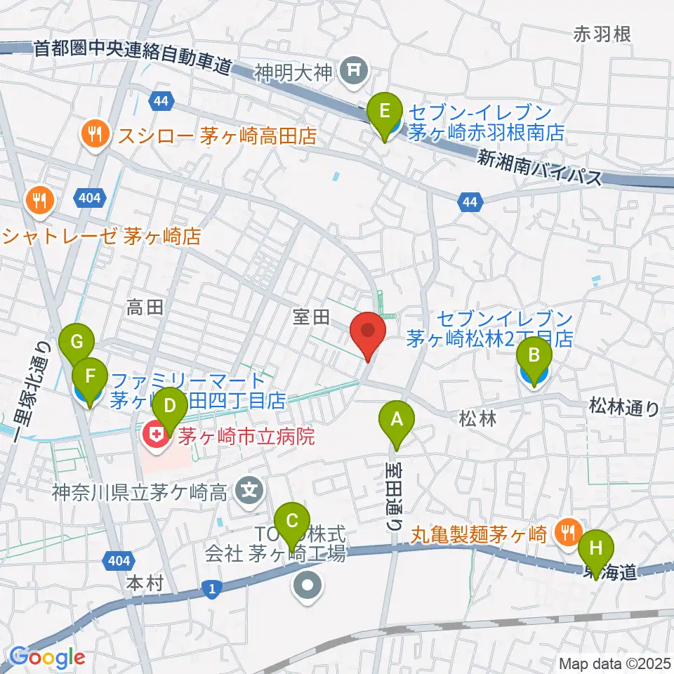 パプリカミュージック周辺のコンビニエンスストア一覧地図