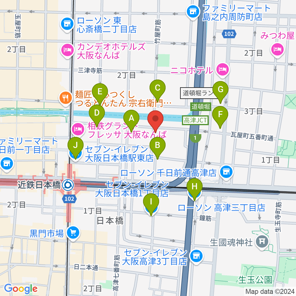 JAM`s Factory周辺のコンビニエンスストア一覧地図