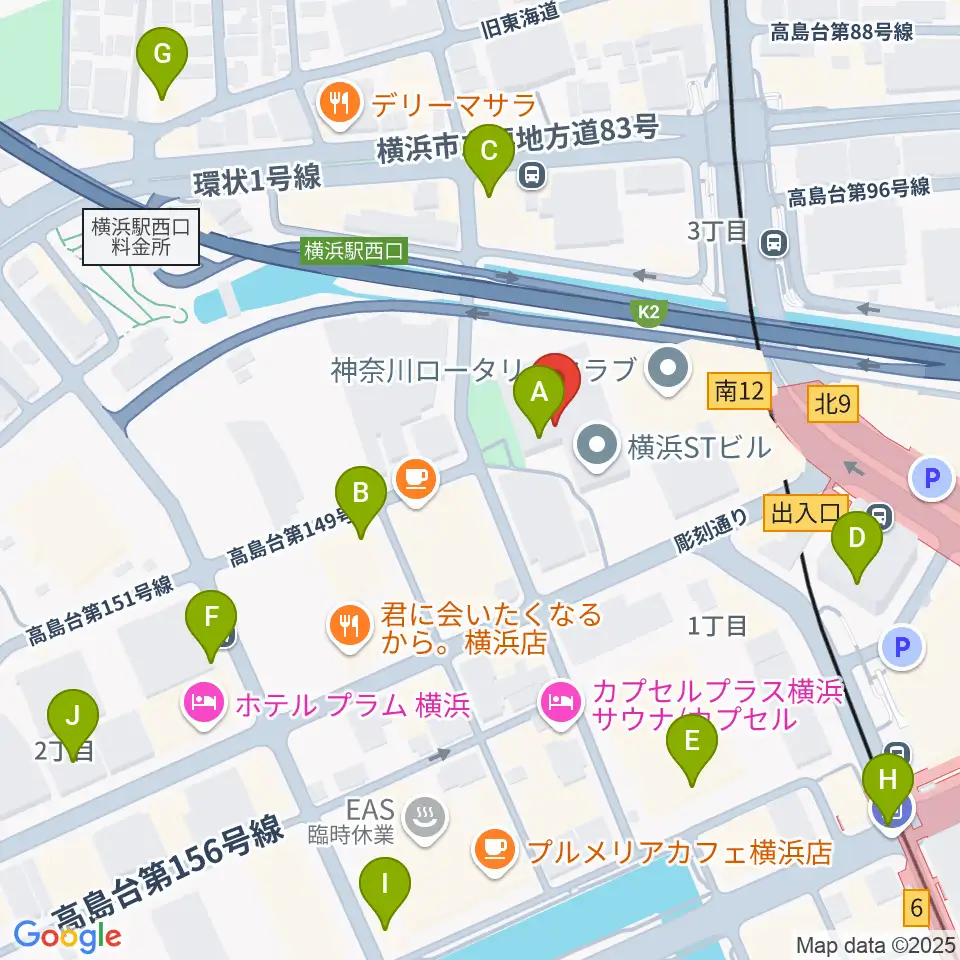 STスポット周辺のコンビニエンスストア一覧地図
