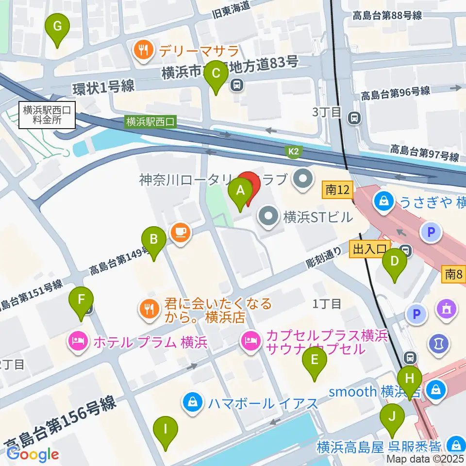 STスポット周辺のコンビニエンスストア一覧地図