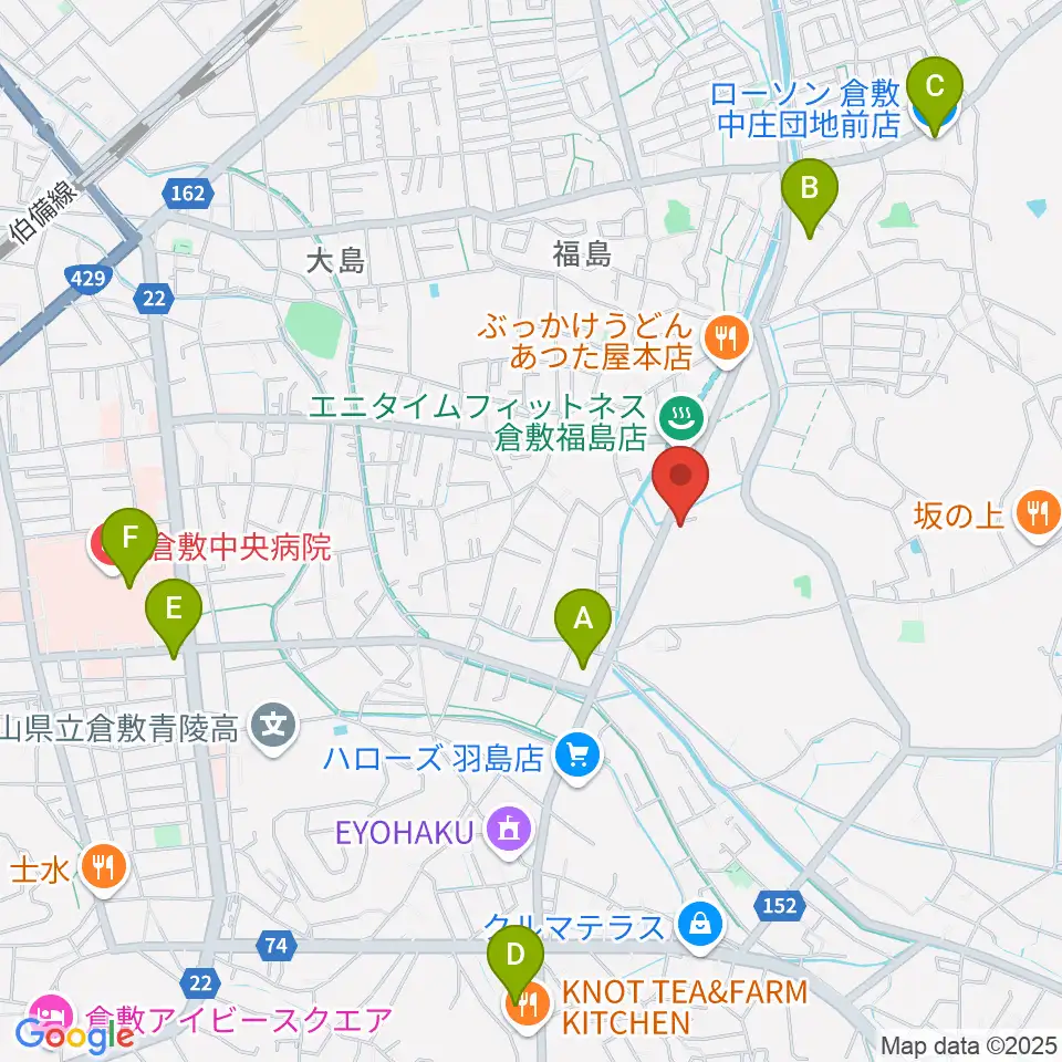ユニスタイル倉敷 ヤマハミュージック周辺のコンビニエンスストア一覧地図
