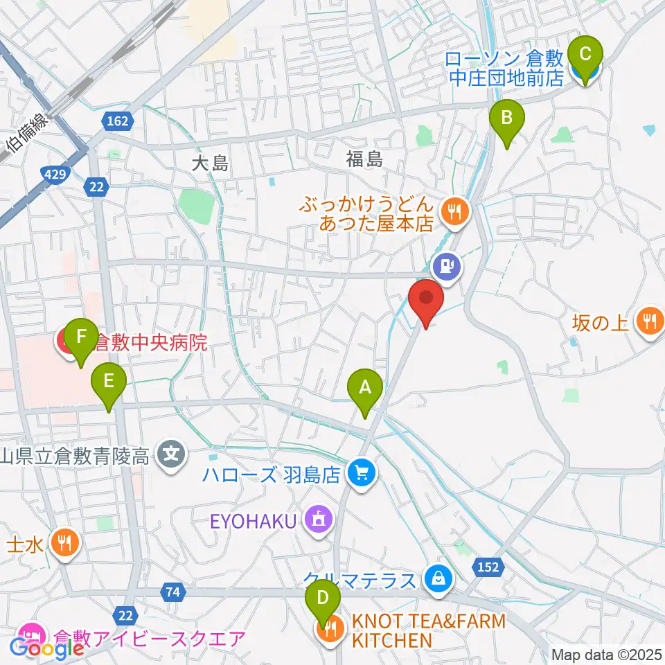 ユニスタイル倉敷 ヤマハミュージック周辺のコンビニエンスストア一覧地図