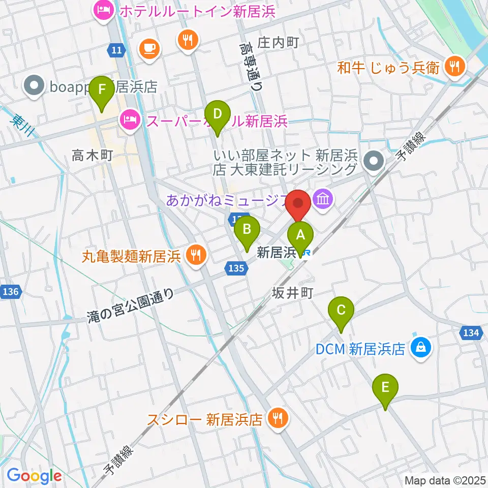 新居浜センター ヤマハミュージック周辺のコンビニエンスストア一覧地図