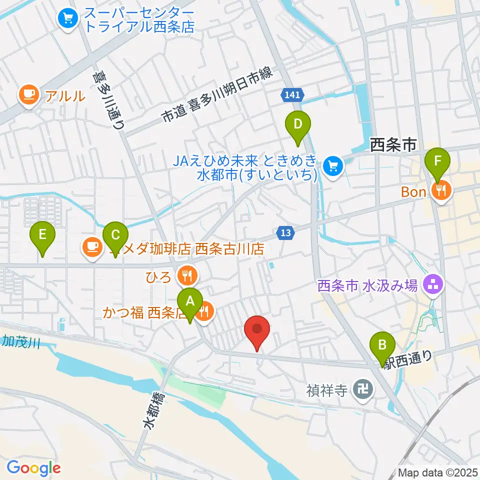 西条センター ヤマハミュージック周辺のコンビニエンスストア一覧地図