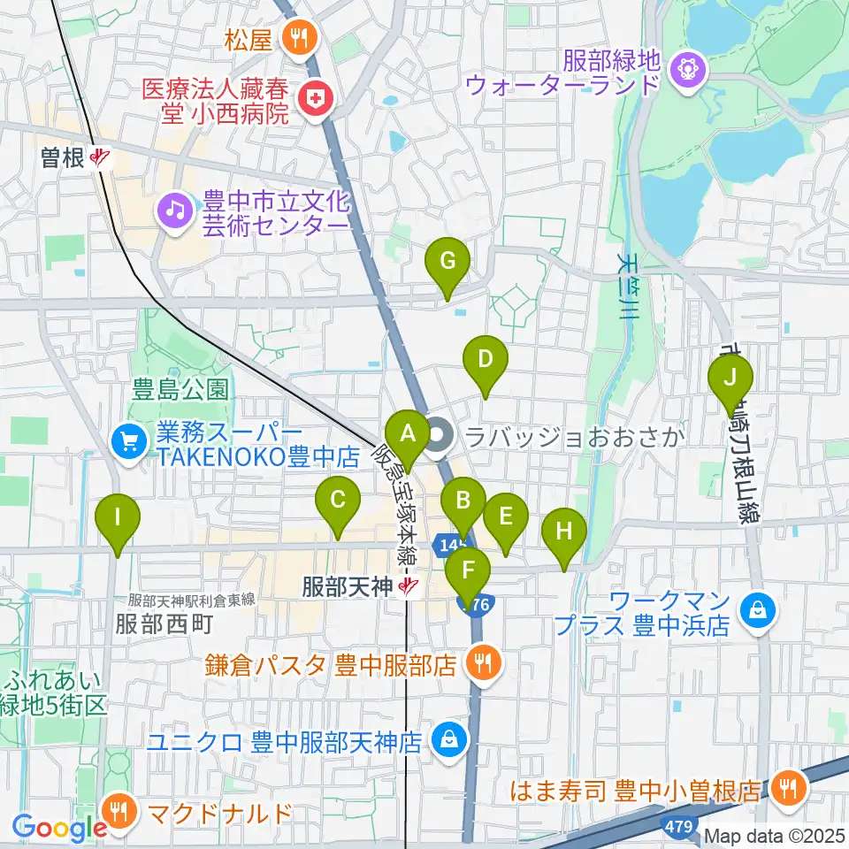 大野ギター音楽院周辺のコンビニエンスストア一覧地図