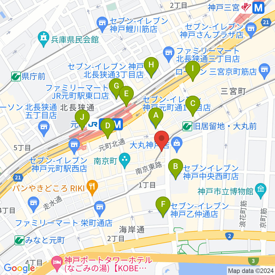 国際楽器周辺のコンビニエンスストア一覧地図