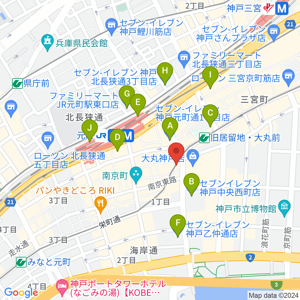 国際楽器周辺のコンビニエンスストア一覧地図