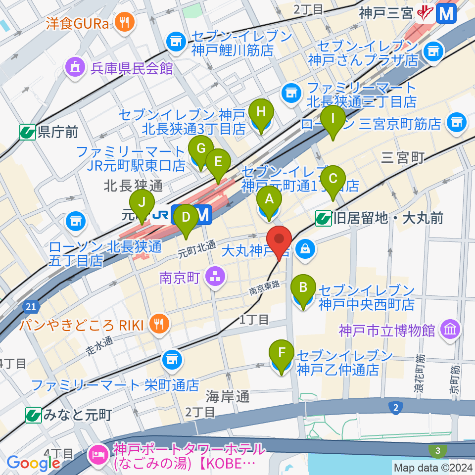 国際楽器周辺のコンビニエンスストア一覧地図