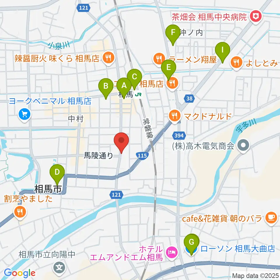 オアシス楽器 相馬店周辺のコンビニエンスストア一覧地図