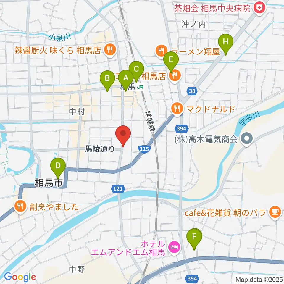 オアシス楽器 相馬店周辺のコンビニエンスストア一覧地図