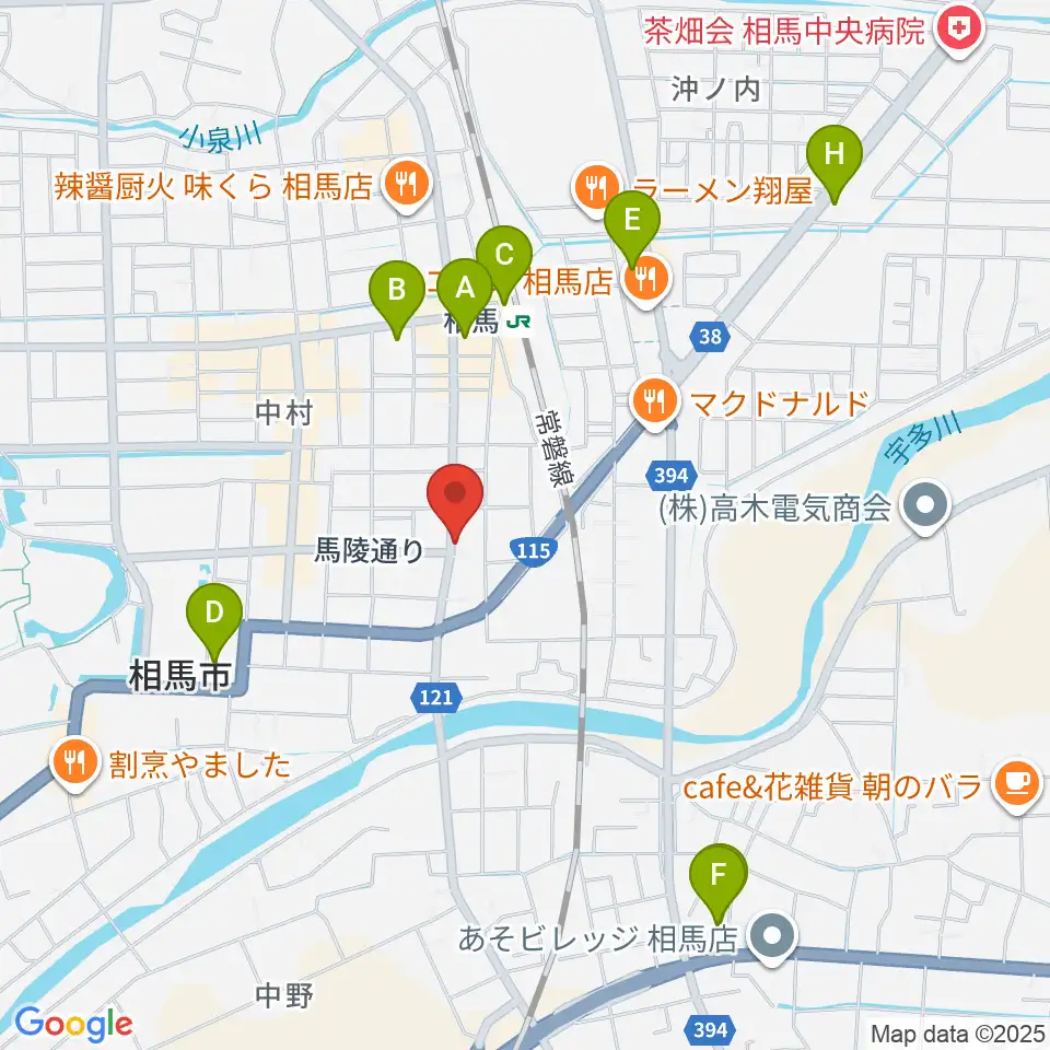オアシス楽器 相馬店周辺のコンビニエンスストア一覧地図