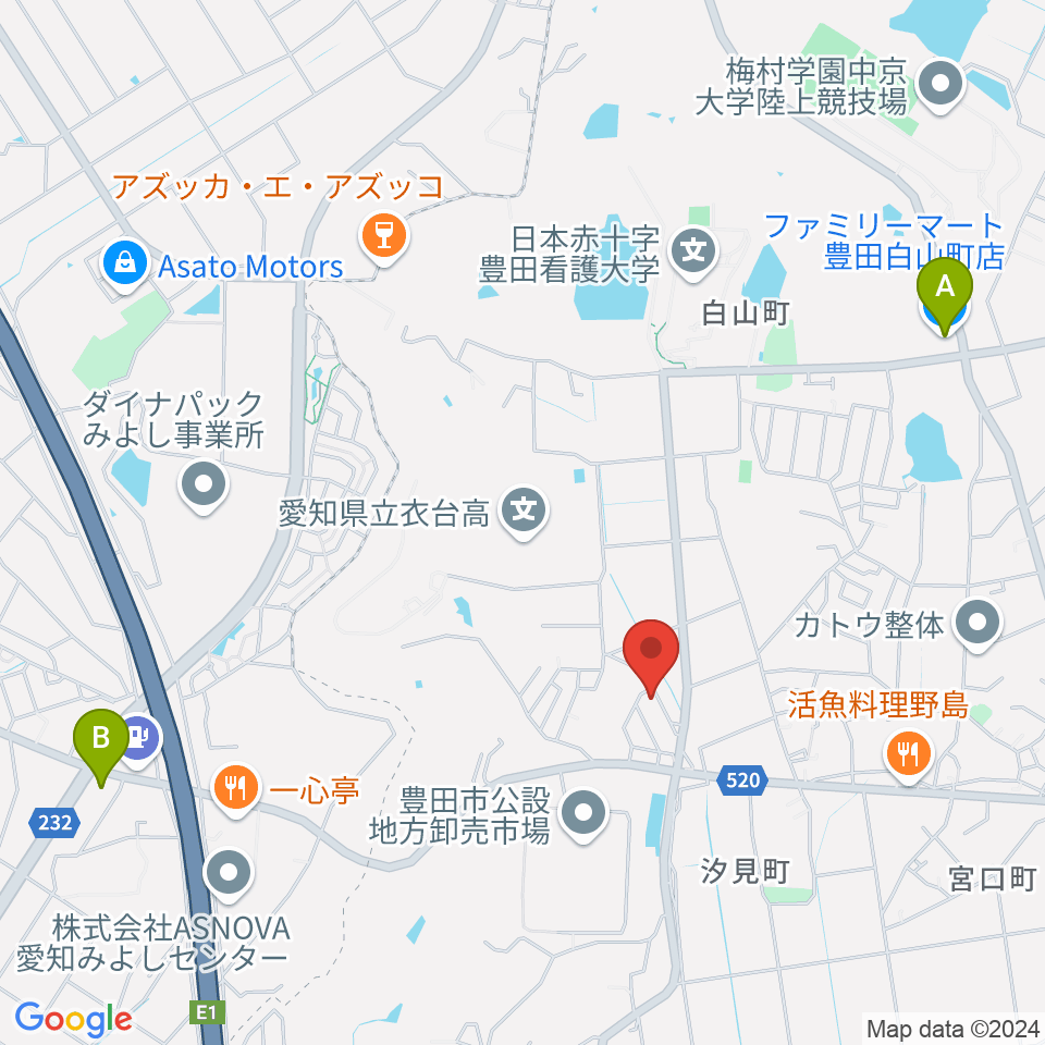 谷口ピアノ調律事務所周辺のコンビニエンスストア一覧地図