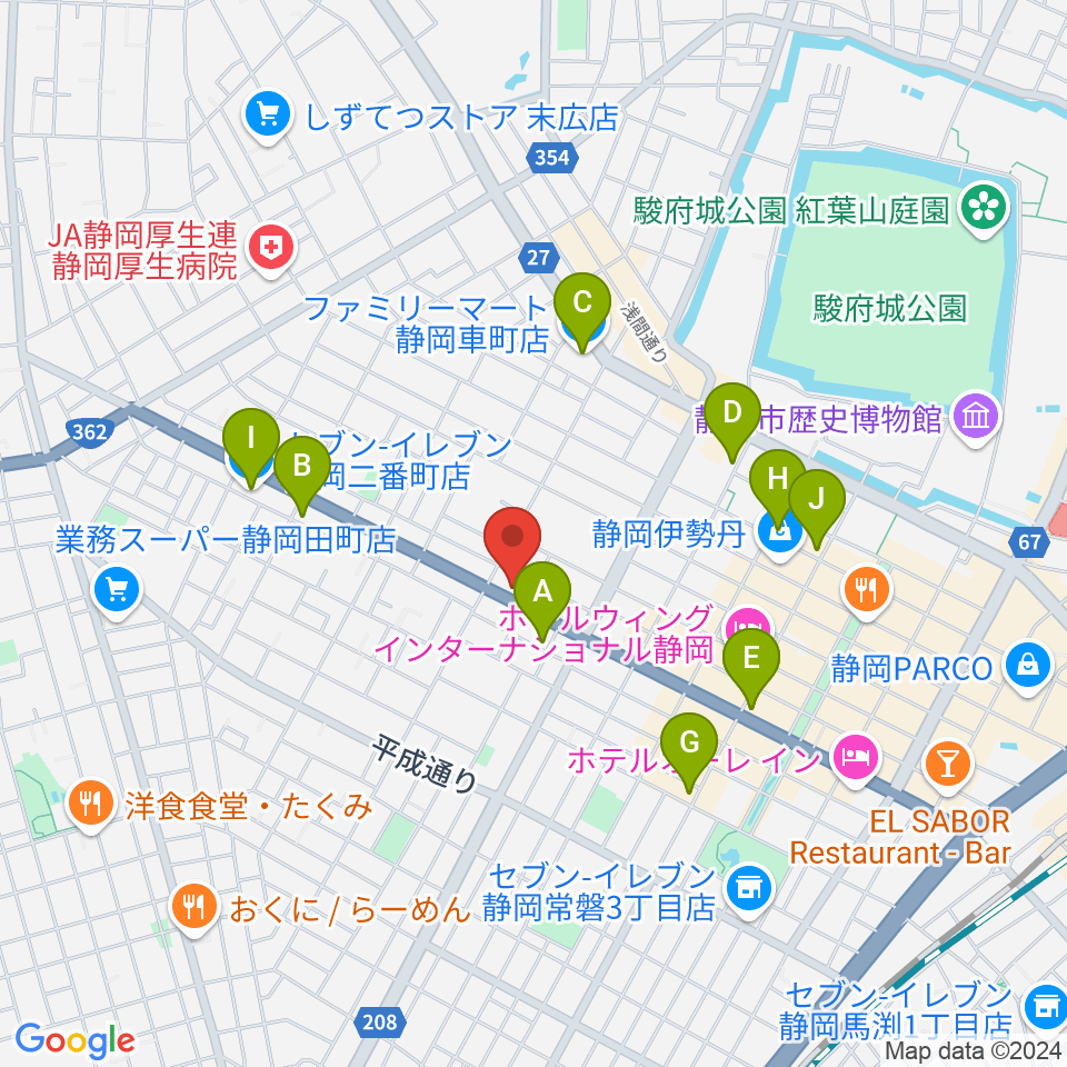 山崎音楽教室周辺のコンビニエンスストア一覧地図