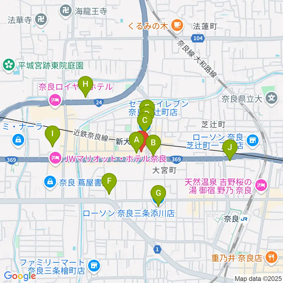 音楽屋 COZY周辺のコンビニエンスストア一覧地図