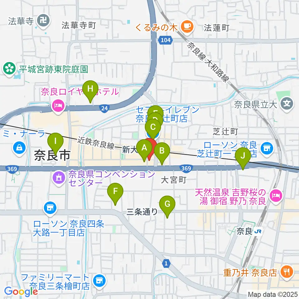 音楽屋 COZY周辺のコンビニエンスストア一覧地図