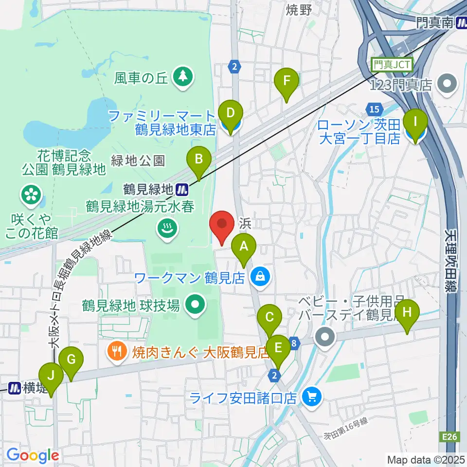 鶴見緑地NADGE STUDIO周辺のコンビニエンスストア一覧地図