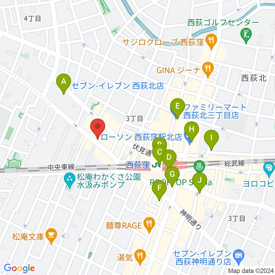 スタジオ・アクセリ周辺のコンビニエンスストア一覧地図