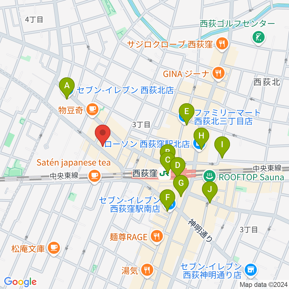 スタジオ・アクセリ周辺のコンビニエンスストア一覧地図