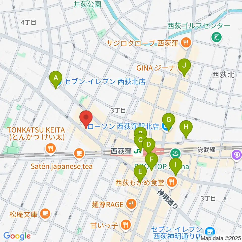 スタジオ・アクセリ周辺のコンビニエンスストア一覧地図