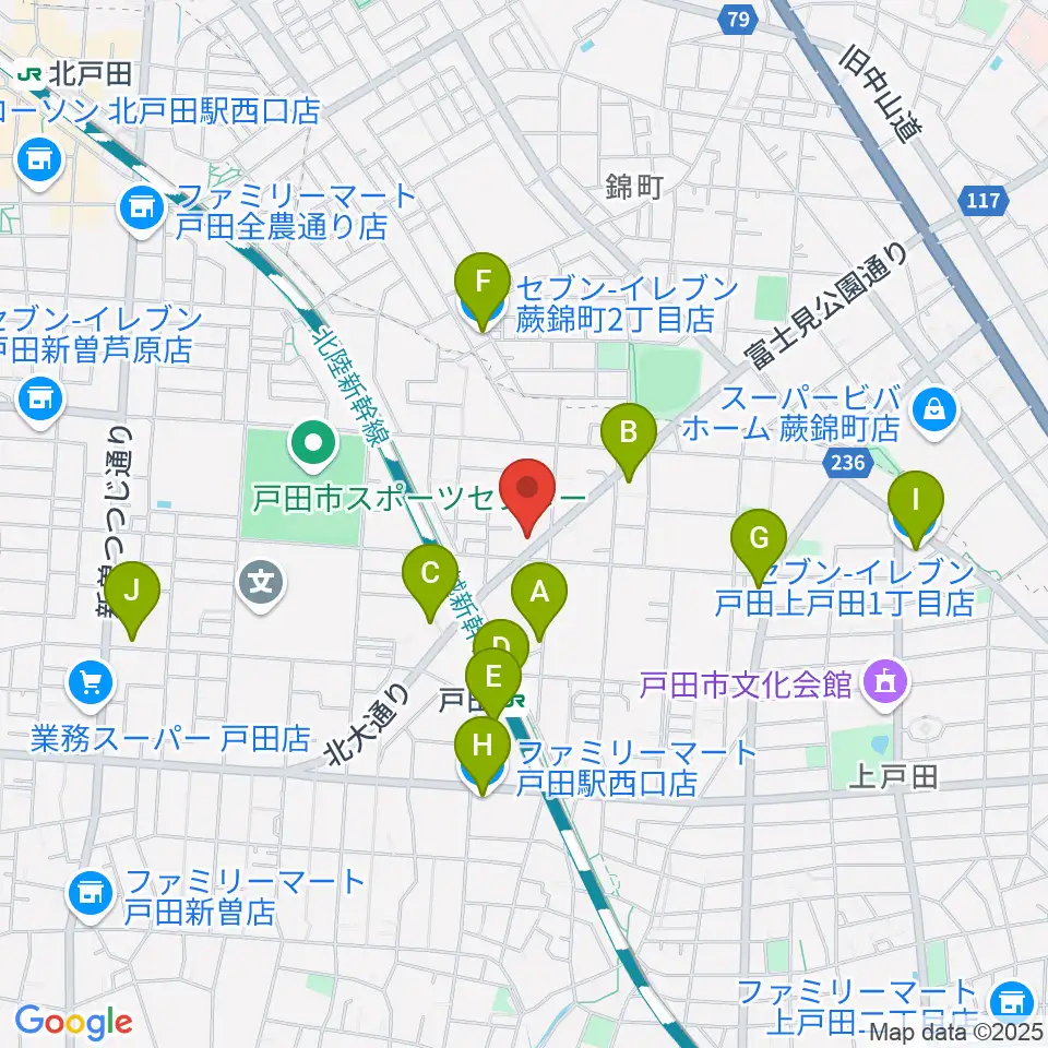 サクライ楽器ピアノアトリエ周辺のコンビニエンスストア一覧地図